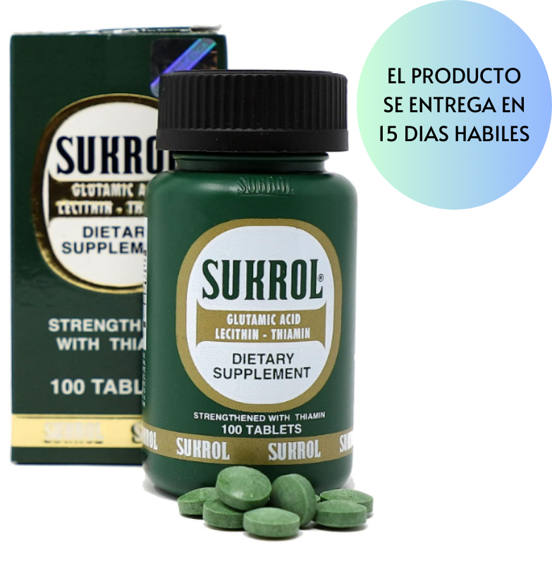 Sukrol, Ácido Glutámico, Lecitina y Thiamin, 100 tabletas