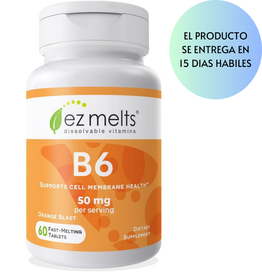 EZ Melts B6 50 mg 60 tabletas Sabor a naranja, sublingual