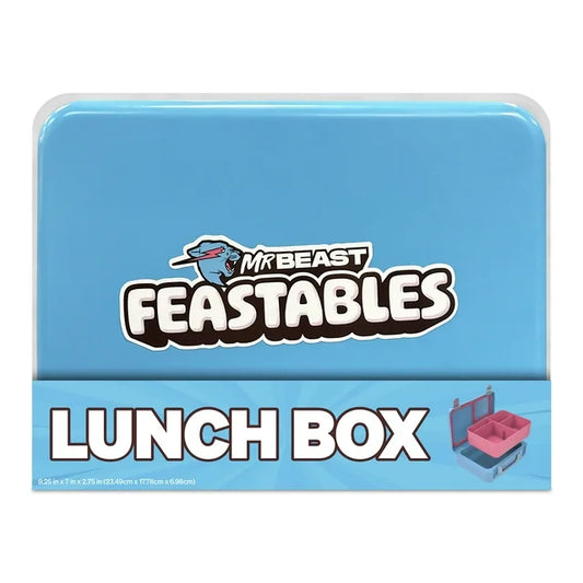 MrBeast Feastables World's Coolest Collectible Lunch Box, BPA-Free, Blue/Pink