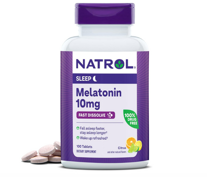 MELATONINA 10MG 100 TABLETAS , SABOR CITRUS  - NATROL - FAST DISSOLVE