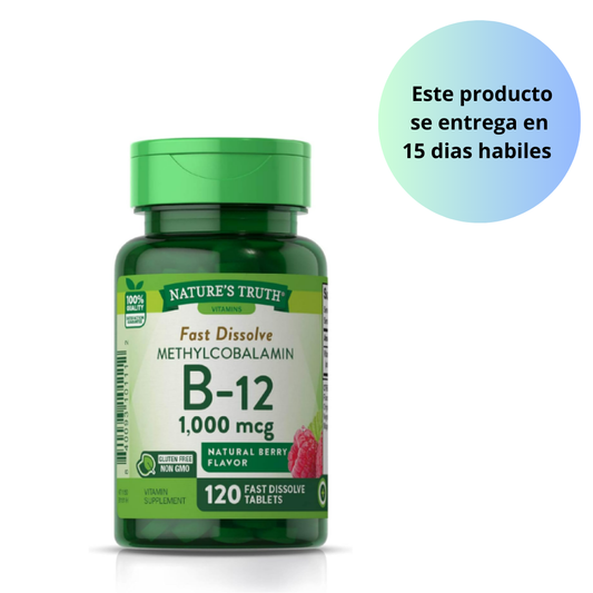 Vitamina B-12 1000mcg fast dissolve , 120 tabletas disolventes - Nature´s Truth