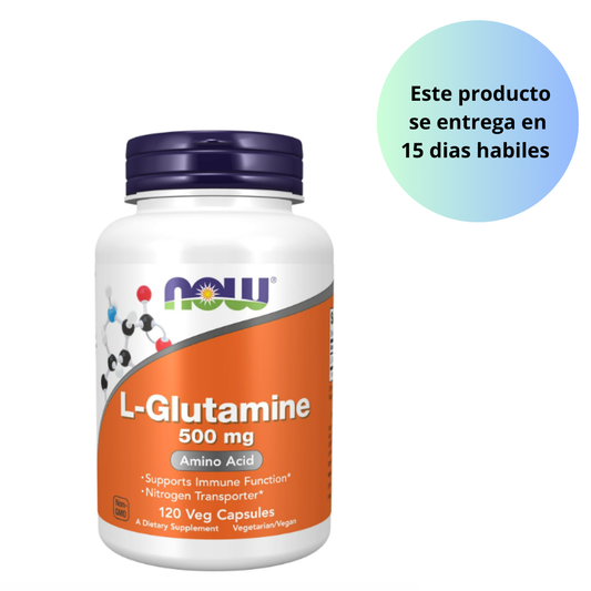 L-Glutamine 500mg , 120 capsulas vegetables - Now