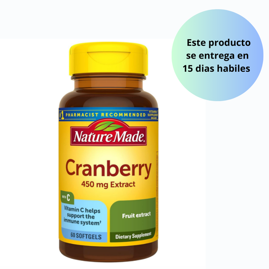 Cranberry 450mg , 60 capsulas - Nature Made