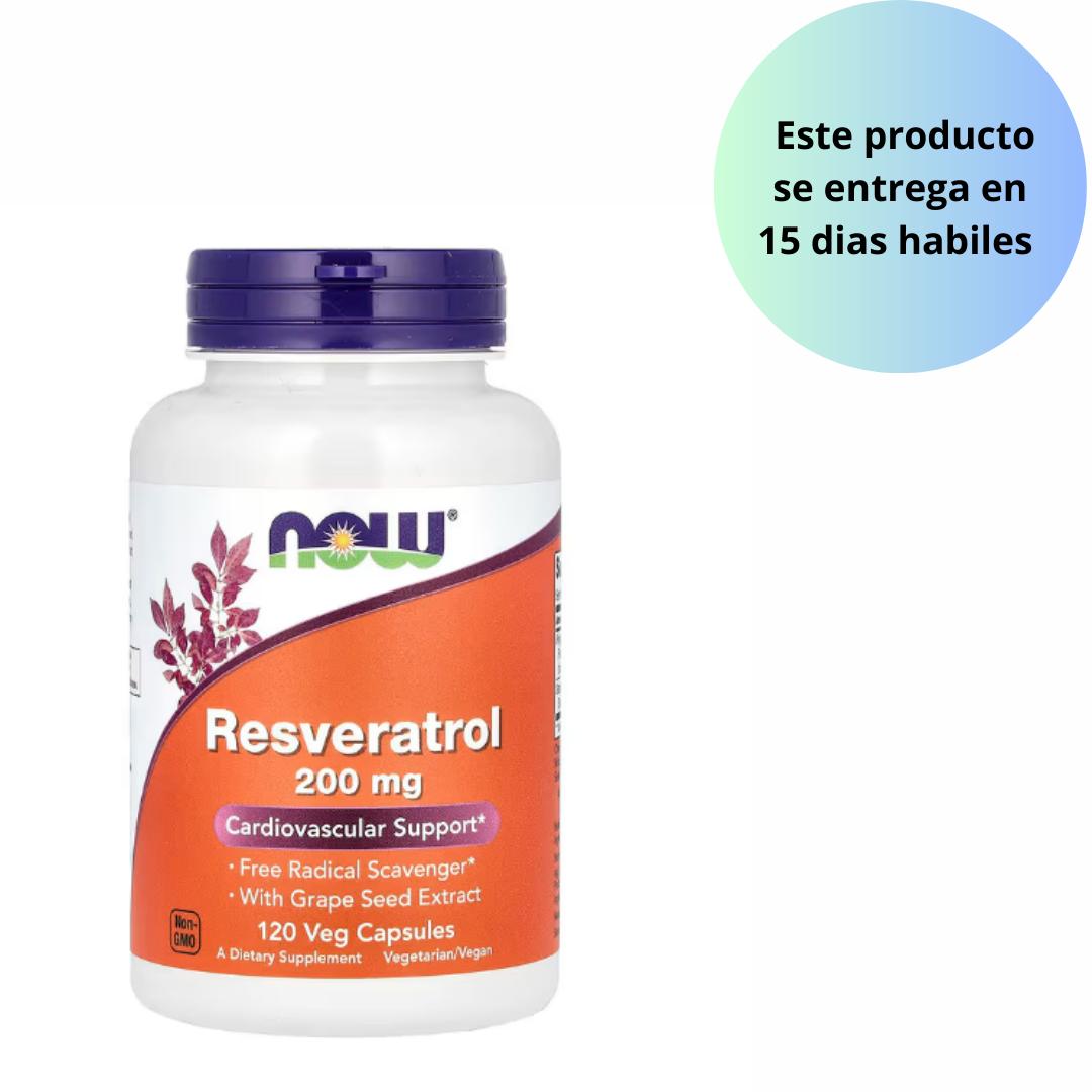 Now Resveratrol 200mg , 120 capsulas