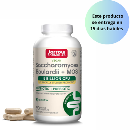 Saccharomyces Boulardil + MOS 5 billion , 90 capsulas - Jarrow Formulas