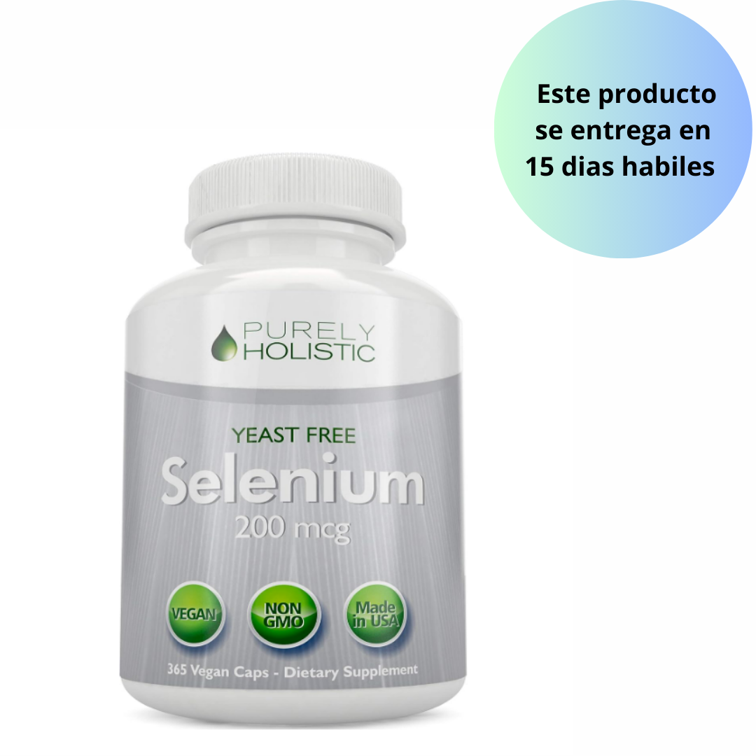 Selenio 200mcg,  365 cápsulas veganas- Purely Holistic