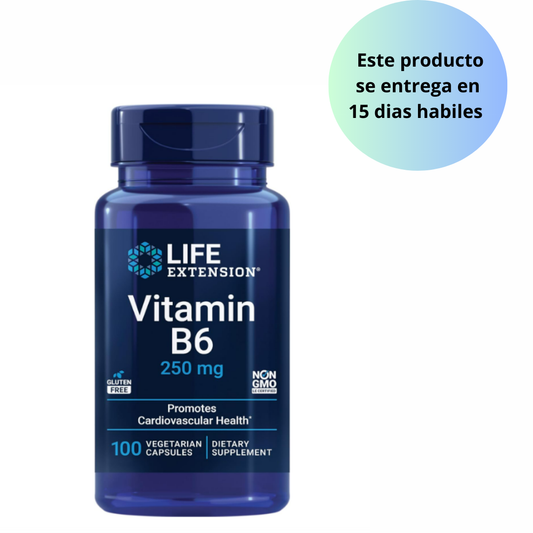 Life Extension Vitamin B6 250 mg , 100 capsulas vegetarianas