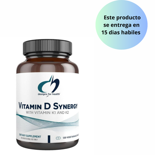 Designs for Health Vitamina D Synergy - 2000 UI de vitamina D con suplemento K , 120 capsulas