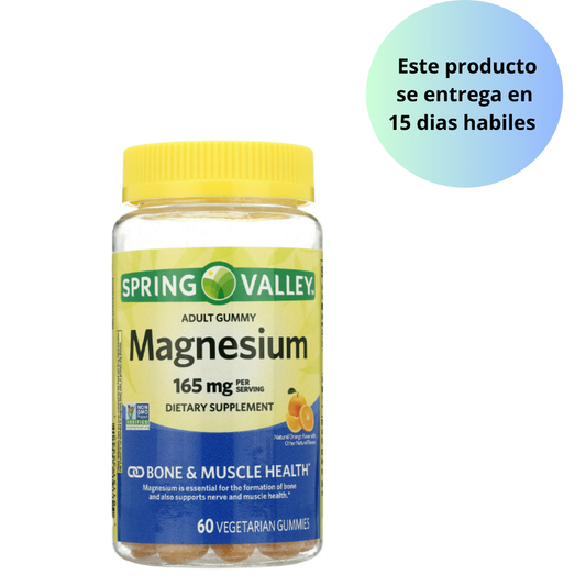 Spring Valley - Magnesio 165mg , 60 gomitas vegetarianas - sabor de naranja