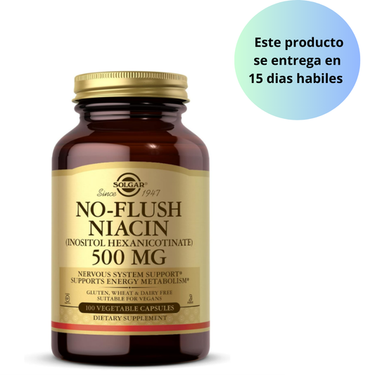 Solgar  Niacin 500mg , NO-FLUSH  , 100 tabletas