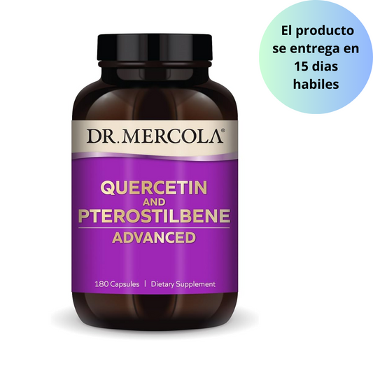 Dr. Mercola Quercetina y Pterostilbeno avanzado, 90 porciones (180 cápsulas), sin OMG, sin gluten, sin soya