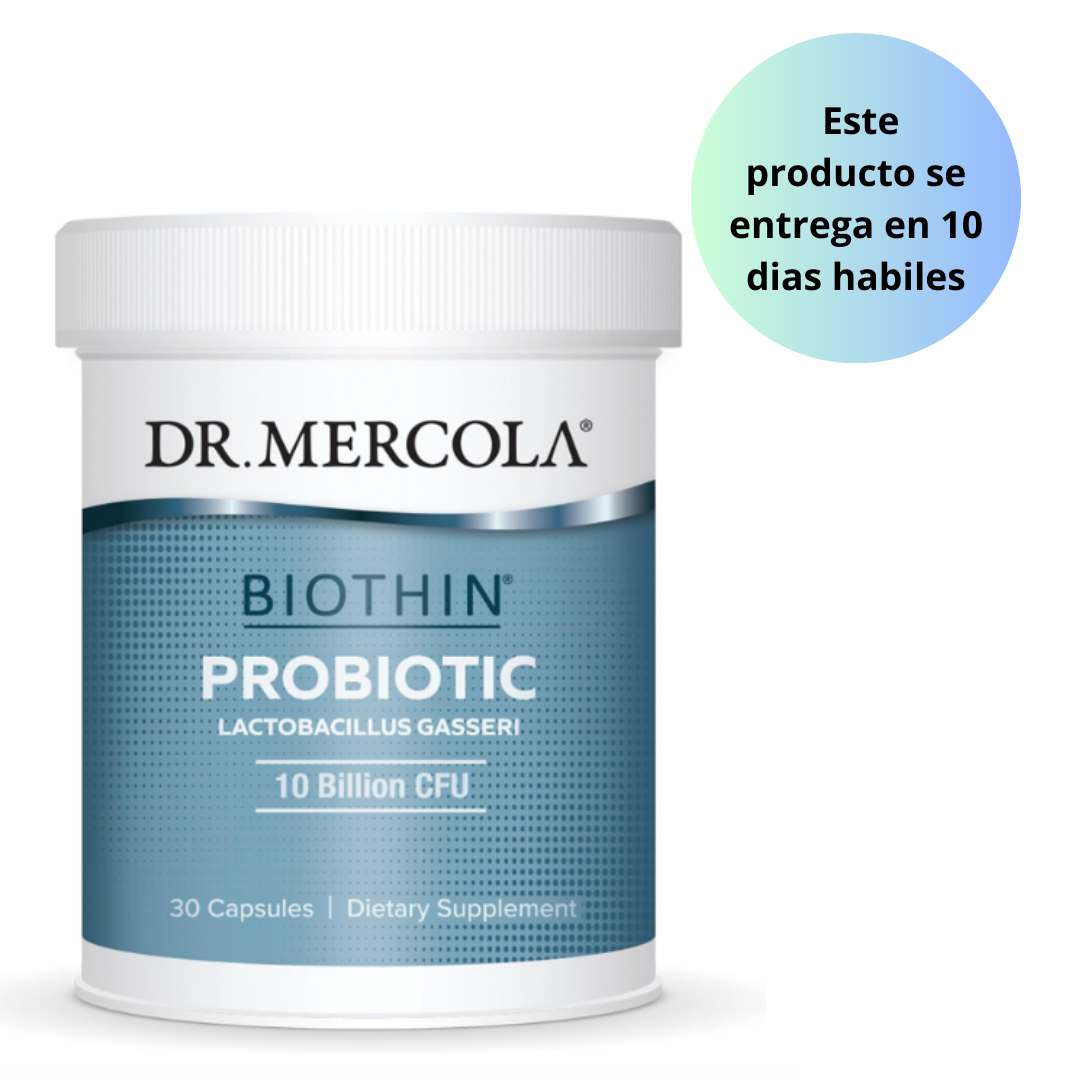 Dr. Mercola Biothin Probiotic 10 mil millones de UFC, 30 capsulas