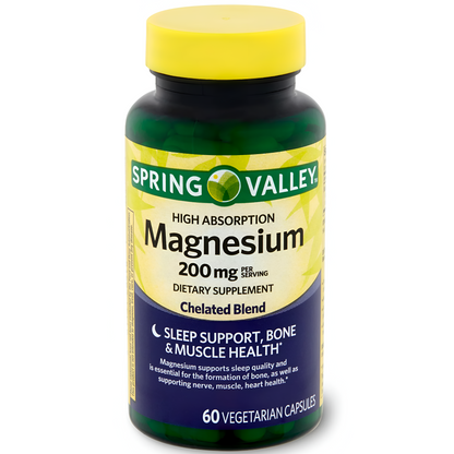 Magnesium 200mg chelated blend 60 capsulas vegetarianas