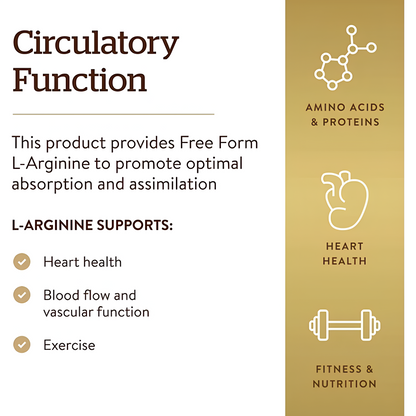 L-Arginine 1000mg , 90 tabletas - Solgar