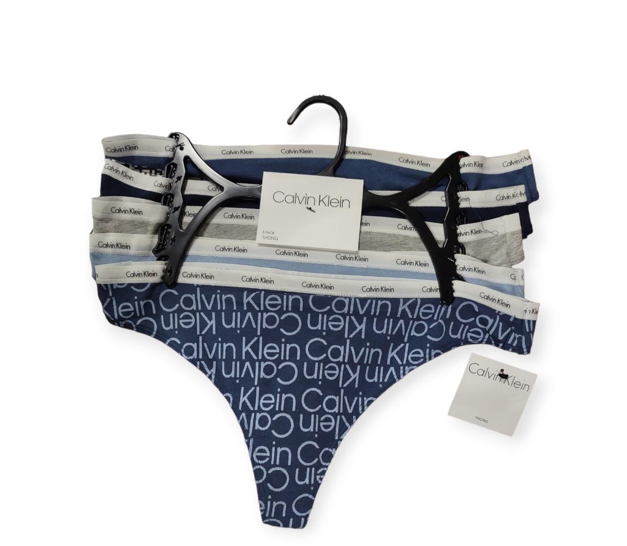 Calvin Klein Tanga de carrusel de ropa interior para mujer , pack 5