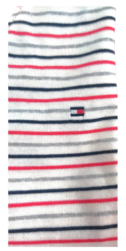 Polo Tommy Hilfiger para mujer de color blanco con franjas Azul, Rojo y Plomo