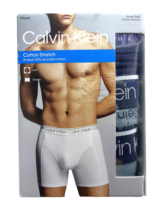 CALVIN KLEIN Boxer Brief, Cotton stretch - paquete 3 boxer TALLA M