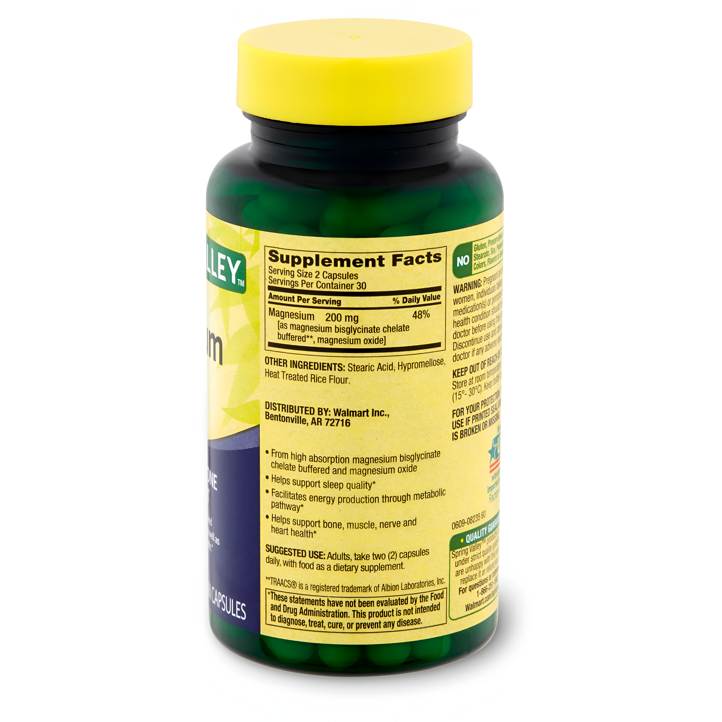 Magnesium 200mg chelated blend 60 capsulas vegetarianas