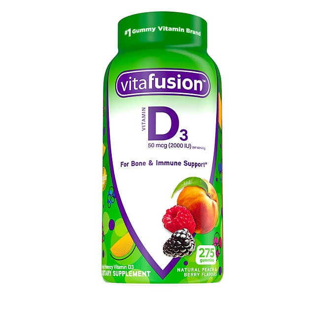 VitaFusion Vitamin D 2000IU por servido ,50mcg 275 Gomitas