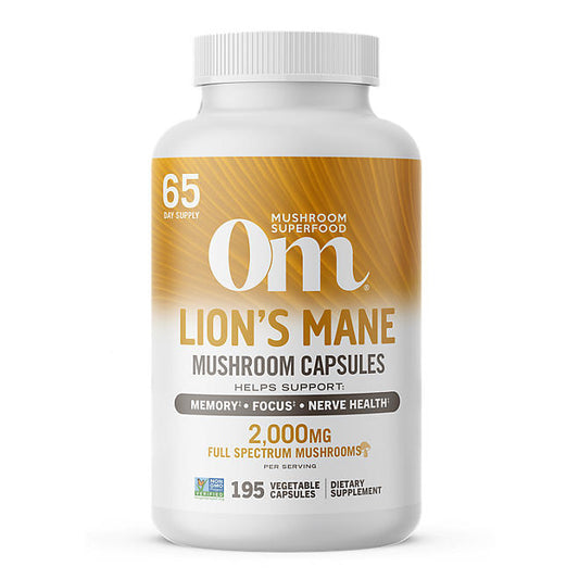 Om Lions Mane Mushroom 200mg  195 cápsulas vegetales