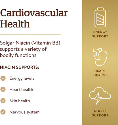 Solgar Niacina (Vitamina B3) en tabletas