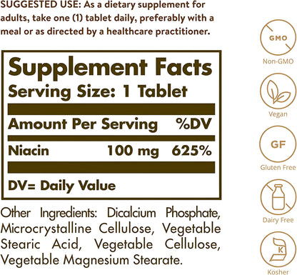 Solgar Niacina (Vitamina B3) en tabletas