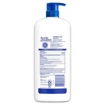Head & Shoulders Complete Scalp Care shampoo y acondicionador anticaspa 2 en 1 con aceite de almendras y aloe vera, 1.18L