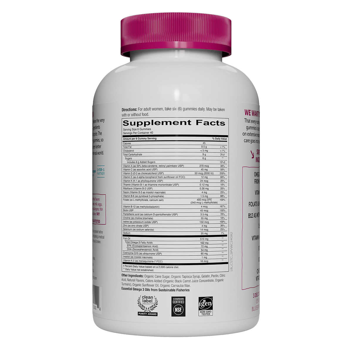 SmartyPants Women's Formula Multivitamínico para mujeres 240 gomitas