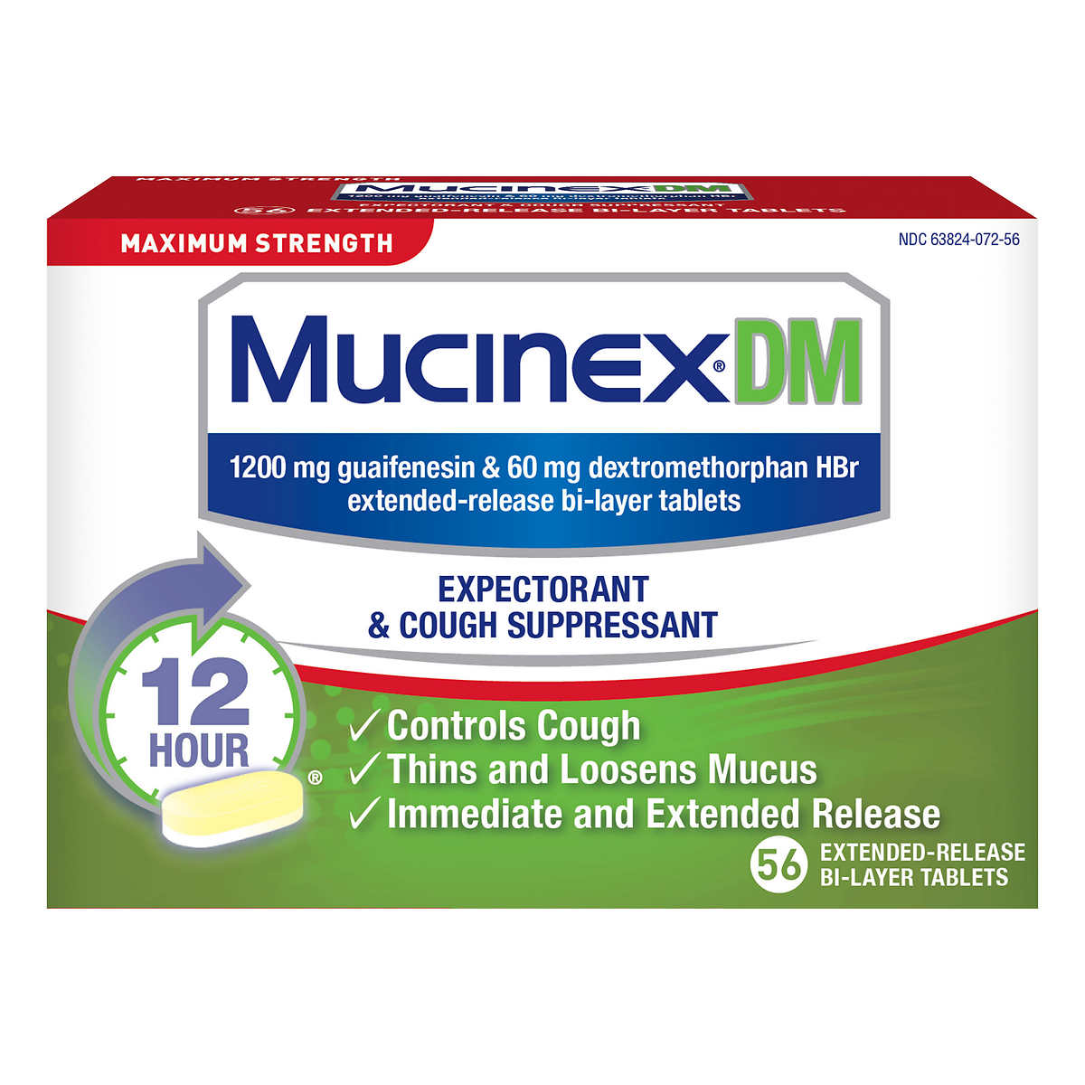 Mucinex DM Maximum Strength 12HR, 56 Tablets