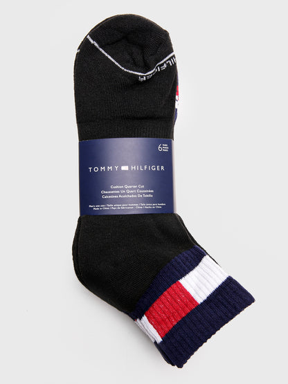 Tommy Hilfiger, pack 6 medias para hombres color negro TALLA ÚNICA