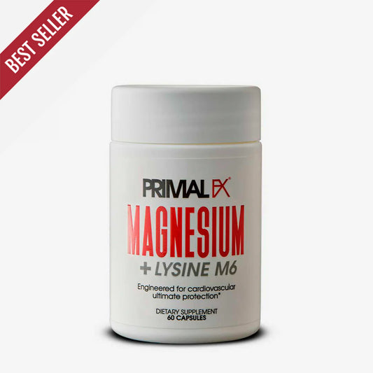 Magnesium + Lysine M6 , 60 capsulas -Primal FX