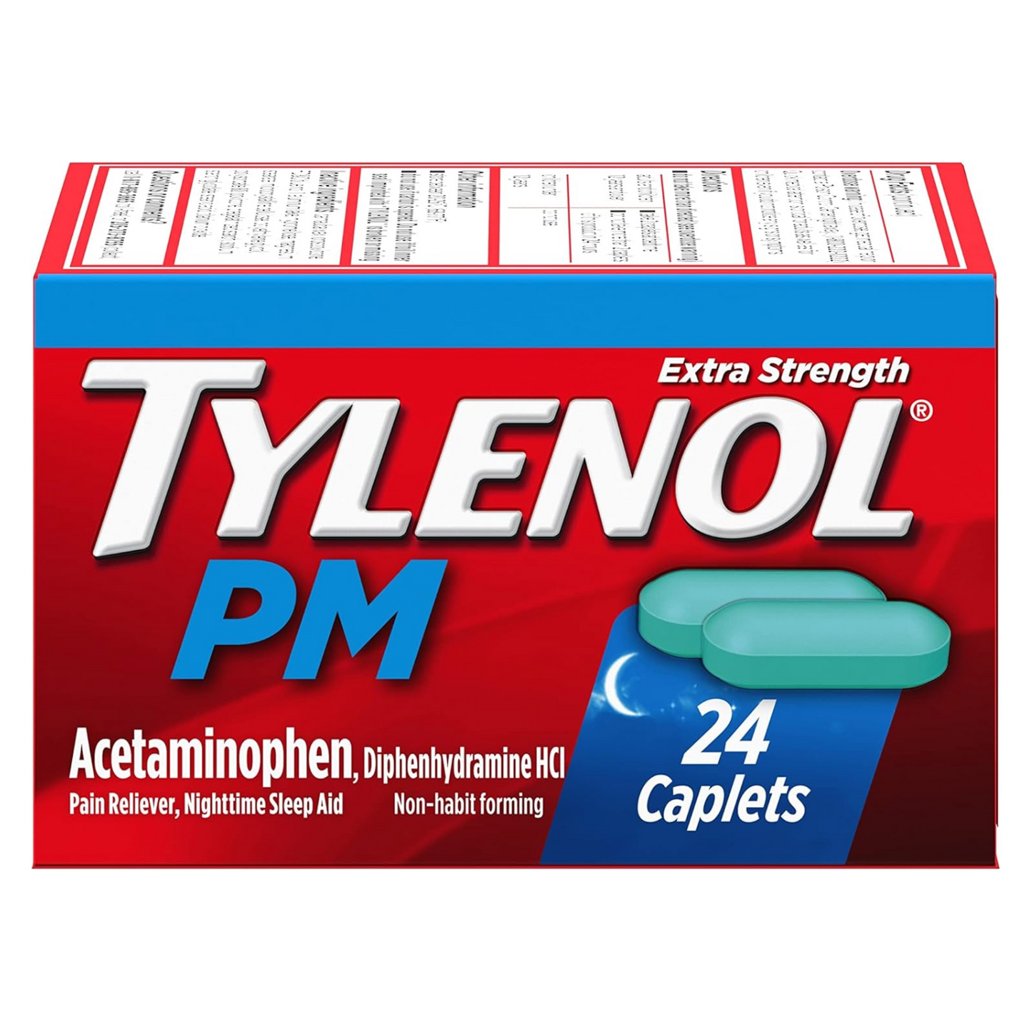 Tylenol PM Extra Fuerte - Alivia el dolor + Ayuda al descanso nocturno, Tabletas.