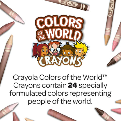 Crayola- Colors of the World 24 crayones, no tóxicos