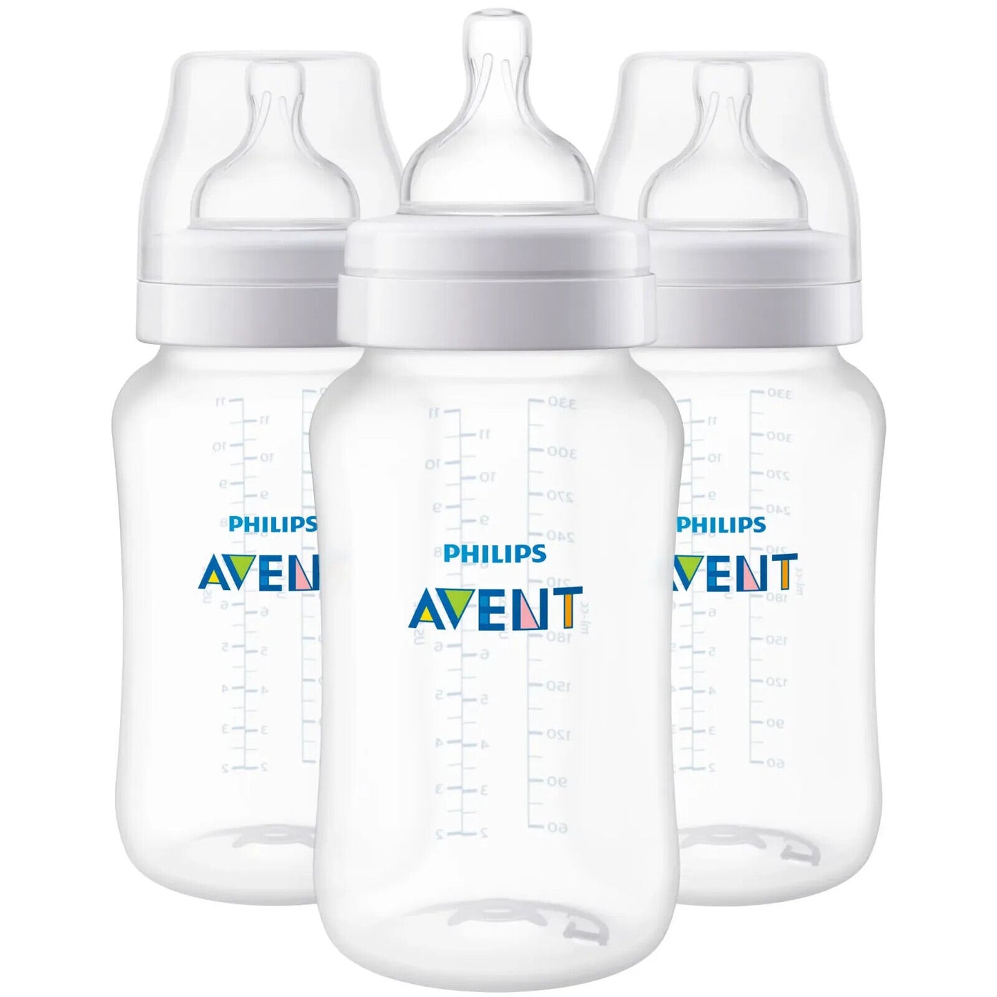 Paquete de 3 biberones anticólicos Philips AVENT, 330ml 3 meses a +