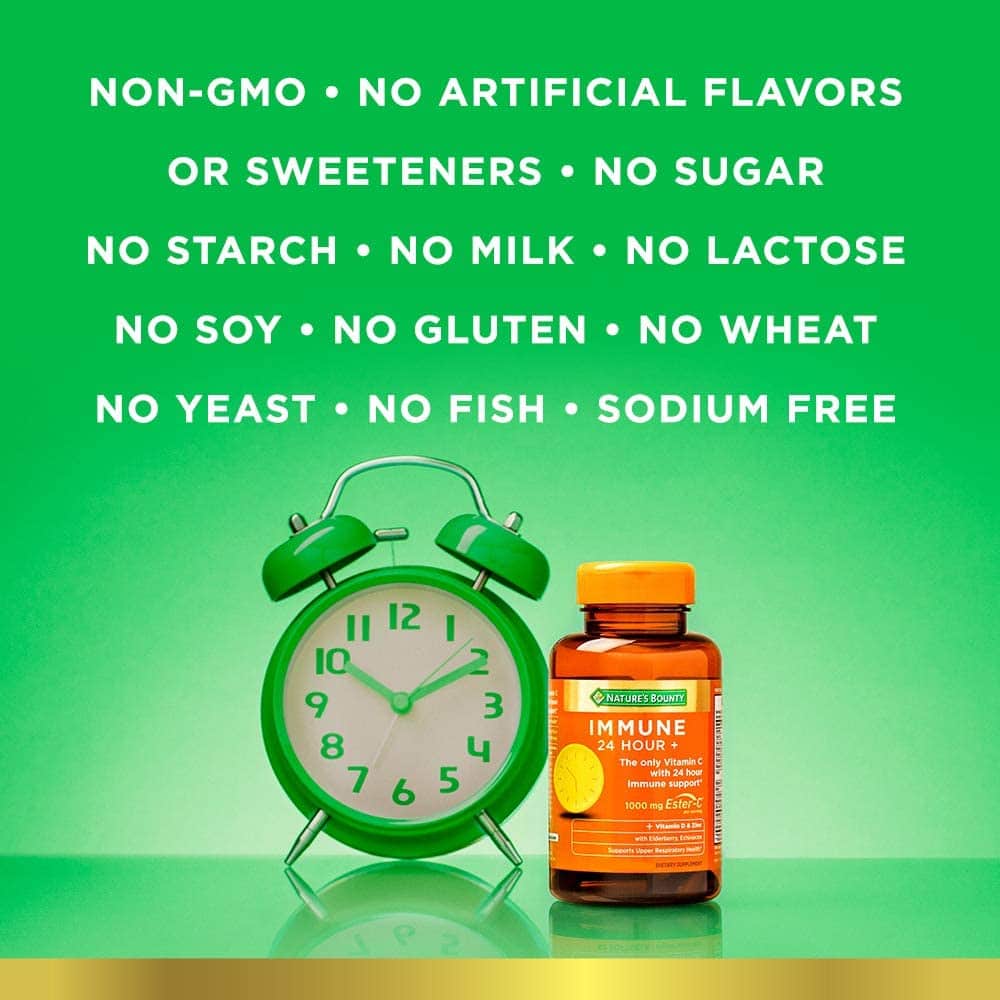 Nature's Bounty, IMMUNE 24HRS+ 120 softgels  - 100mg Ester-C+ vitamina D y Zinc