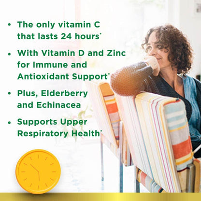 Nature's Bounty, IMMUNE 24HRS+ 120 softgels  - 100mg Ester-C+ vitamina D y Zinc