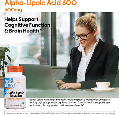 Doctor's Best Alpha-Lipoic Acid 600, 600 mg, 180  Capsulas