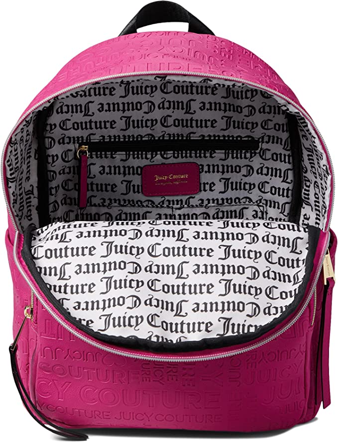 Juicy Couture Mochila Word Play Logotipo de frambuesa en relieve Moc