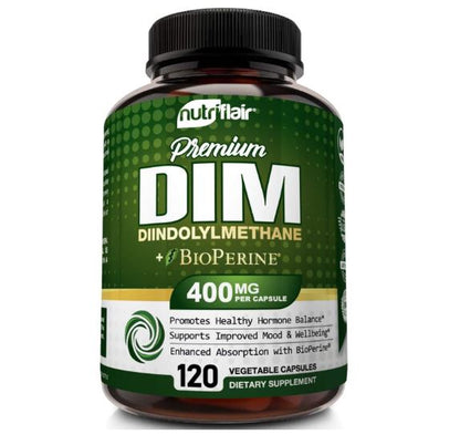 DIM  NutriFlair  400 mg con bioperina, 120 cápsulas